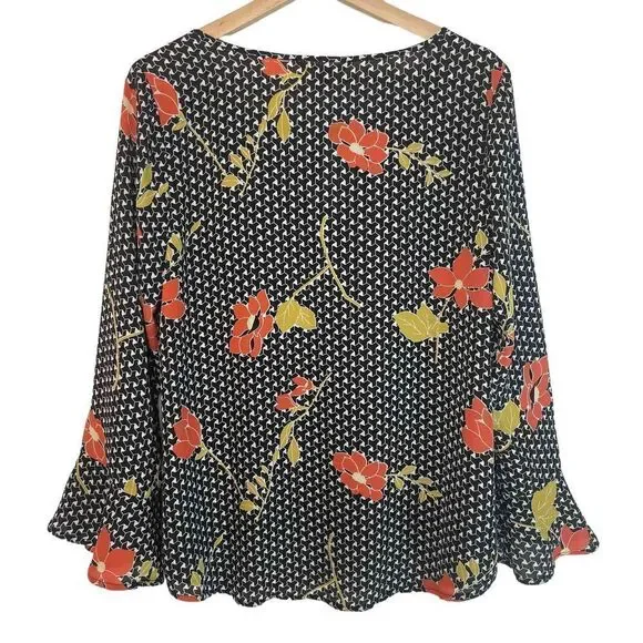 ModCloth Keyhole Floral Blouse Top - Picture 5 of 8